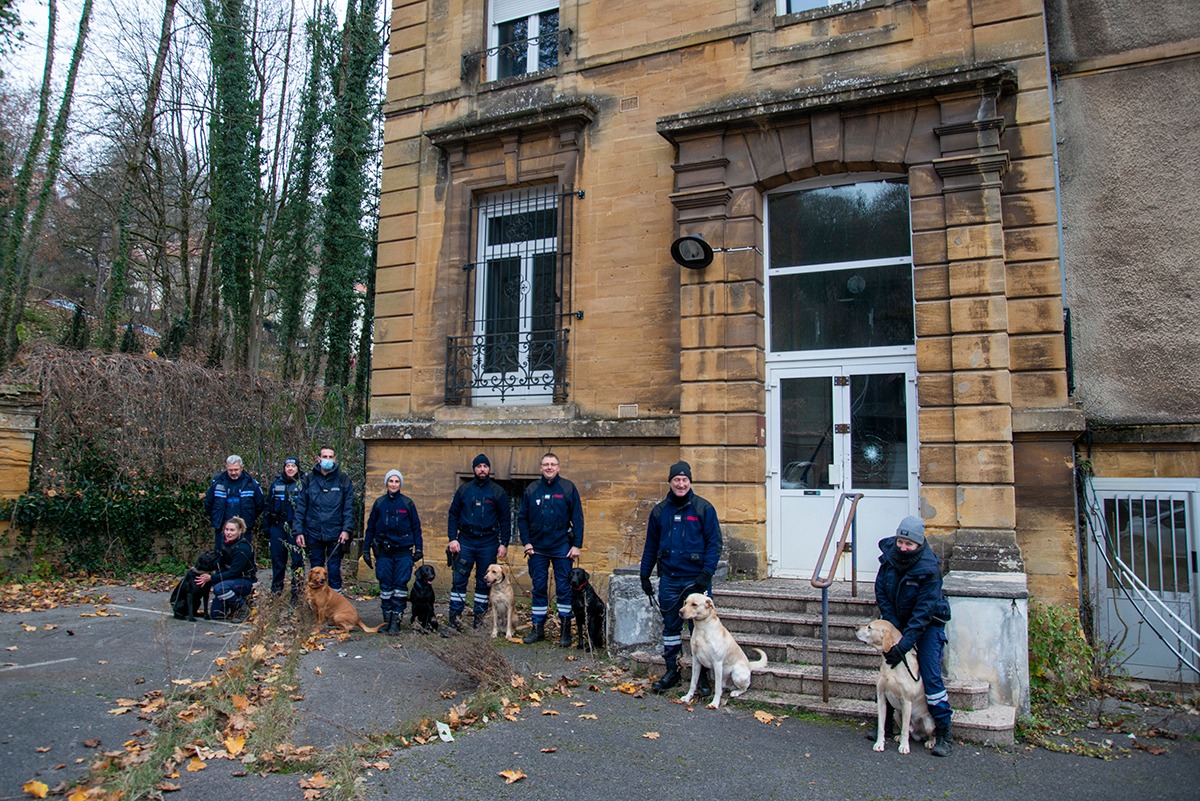 Les Douanes cynophiles en formation à Longwy